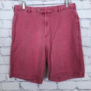 Peter Millar Winston Washed Twill Short Size 32 Geranium 9" Inseam